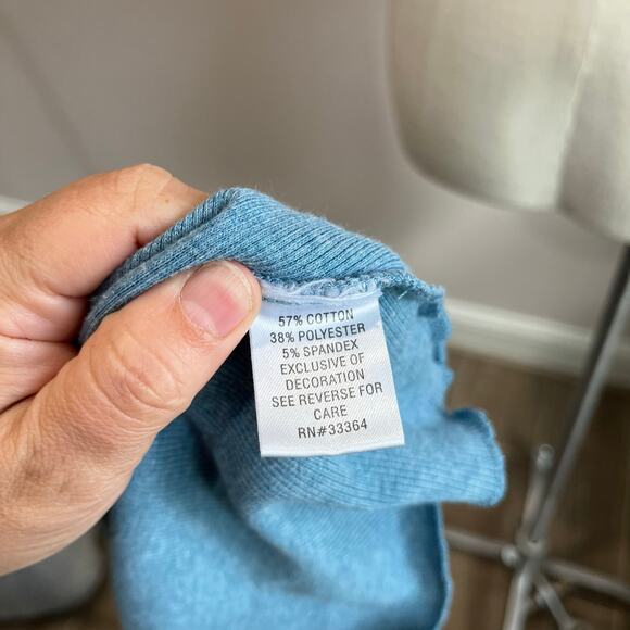 Energie Y2K 90s Blue Lace Trim Embellished Ribbed Fitted Tank Top Sz Large - Picture 7 of 8